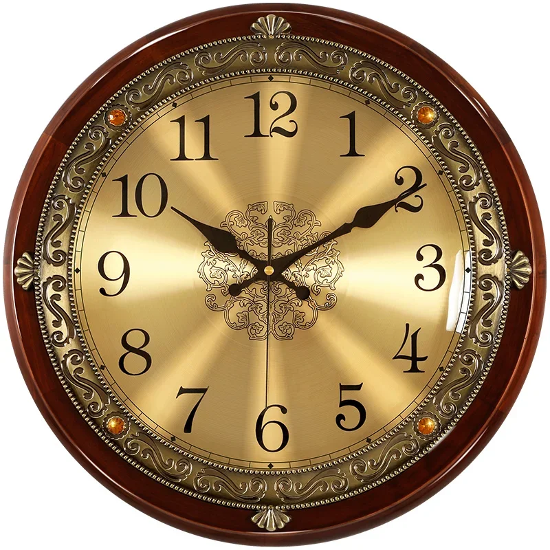 Luxury Lifestyle Us - Luksusowy drewniany zegar ścienny Metal Retro