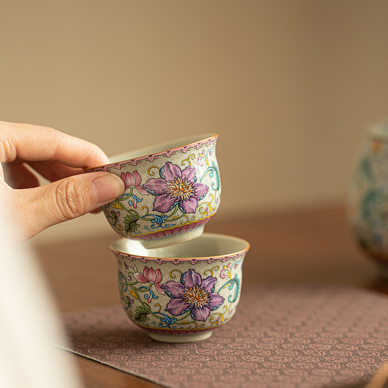 Handmade Ceramic Mug - 70ml Chińska emaliowana kolorowa ceramiczna filiżanka